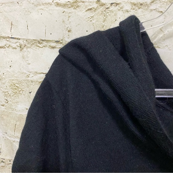 Lane Bryant Black Merino Wool Blend Buckle Cowl Neck Sweater - Picture 2 of 6